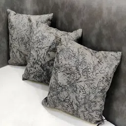 Good Vibes Grey & Grey Melange 3 Pieces Abstract Square Cushion Covers-34