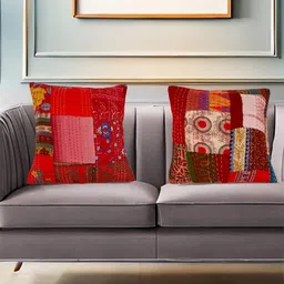 Aditya Impex Brown & Grey 2 Pieces Square Cushion Covers-picture-25