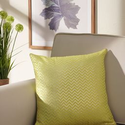 Pure Home and Living Green & Gold-Toned Geometric Square Cushion Covers-image-89