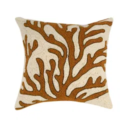 YWULY White & Brown Abstract Square Cushion Cover-image-77