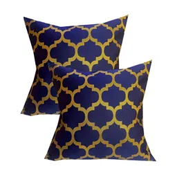 Pink Parrot Blue & Yellow 5 Pieces Geometric Square Cushion Covers-image-20