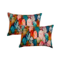 TANLOOMS Blue & Red 2 Pcs Velvet Rectangle Cushion Covers-image-38