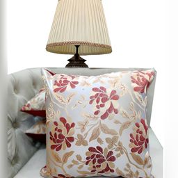 Good Vibes Maroon & Grey 3 Pieces Ethnic Motifs Square Cushion Covers-96