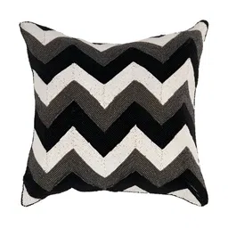 PURINA'S White & Black Striped Embellished Square Cushion Covers-picture-16