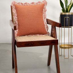 Living scapes by Pantaloons Rust & White Cotton Square Cushion Covers-image-95