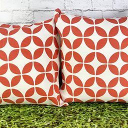 Pink Parrot Orange & White 2 Pieces Geometric Printed Square Cushion Covers-image-22