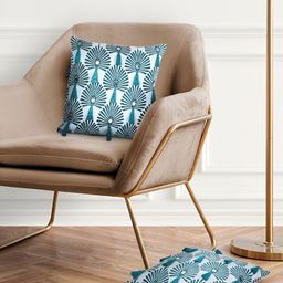 Mezposh Teal & White Pack Of 2 Ethnic Motifs Cotton Square Cushion Covers-image-38