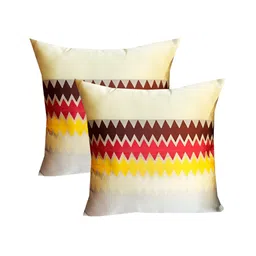 Pink Parrot Beige & Red 5 Pieces Geometric Printed Square Cushion Covers-image-35