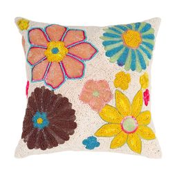 PURINA'S White & Blue Floral Square Cushion Cover-image-73
