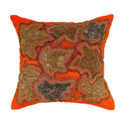 PURINA'S Red & Gold-Toned Ethnic Motifs Square Cushion Cover-picture-31