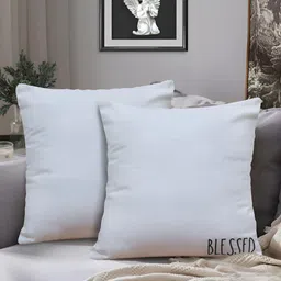 HOME COLORS.IN White & Black 2 Pcs Cotton Embroidered Square Cushion Covers-image-20