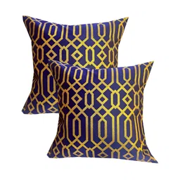 Pink Parrot Blue 5 Pieces Geometric Square Cushion Covers-image-2