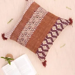 Art Avenue Mustard & Pink Ethnic Motifs Printed Square Cushion Cover-picture-22