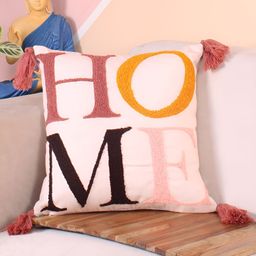 STITCHNEST White & Black Embroidered Square Cushion Cover-image-73