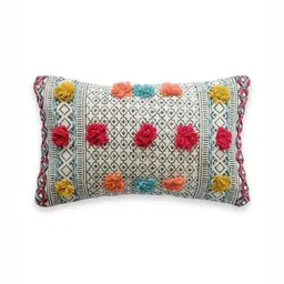 Art Avenue White & Red 2 Pieces Ethnic Motifs Rectangle Cushion Covers-53