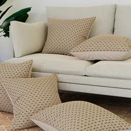 Kuber Industries Cream-Coloured & Blue 5 Pieces Square Cushion Covers-image-58