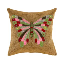 YWULY Yellow & Green Embellished Square Cushion Cover-image-77