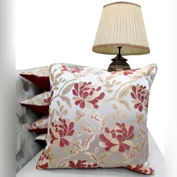Good Vibes Maroon & Grey 5 Pieces Ethnic Motifs Square Cushion Covers-92