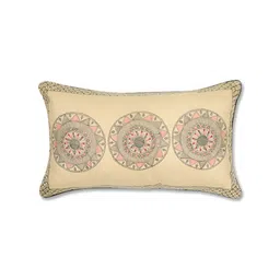Fabindia Beige & Pink Ethnic Motifs Rectangle Cushion Covers-11