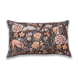 ONSETHOMES Brown & Yellow Embroidered Rectangle Cushion Covers-image-60