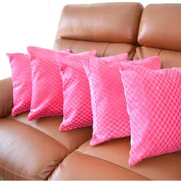 Tranquil square Pink Set of 5 Square Cushion Covers-40