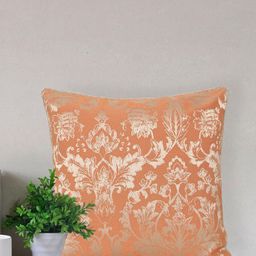 Home Orange & Silver-Toned Printed Self Design Square Cushion Covers-image-58