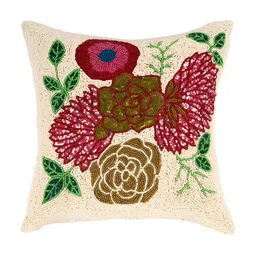 PURINA'S White & Red Ethnic Motifs Square Cushion Cover-52