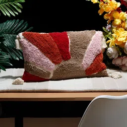 NISRAG HOME Red & Pink Geometric Rectangle Cotton Cushion Covers-image-25