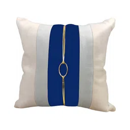 Good Vibes Blue & Beige Striped Velvet Square Cushion Covers-picture-11