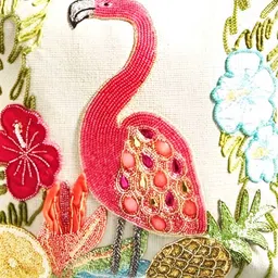 PURINA'S Pink & Off White Floral Square Cushion Cover-43
