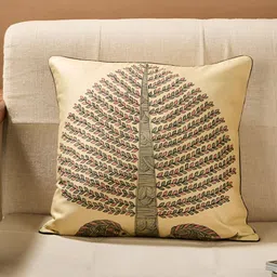 Fabindia Beige & Black Ethnic Motifs Square Cushion Covers-56