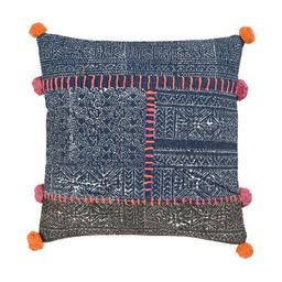 Art Avenue Black & Blue Geometric Embroidered Cotton Square Cushion Cover-image-81