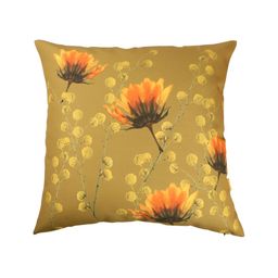 ANS Mustard & Green 3Pcs Floral Square Cushion Covers-12