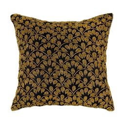 PURINA'S Black & Gold-Toned Ethnic Motifs Square Cushion Cover-image-39