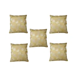 MONKDECOR Gold-Toned & Silver-Toned 5Pcs Floral Square Cushion Covers-picture-11