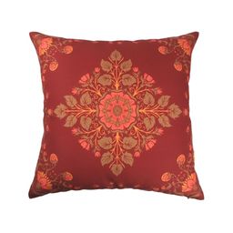 ANS Rust & Brown 3Pcs Ethnic Motifs Square Cushion Covers-7