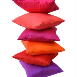 RoyalDeco Magenta & Orange Set of 6 Square Cushion Covers-image-55