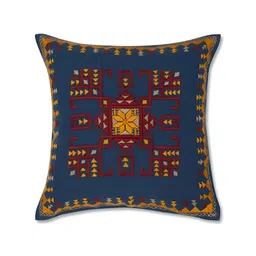 Fabindia Blue & Red Ethnic Motifs Cotton Square Cushion Covers-38