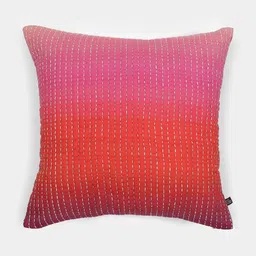 Ritu Kumar Pink & Red Striped Embroidered Square Cushion Covers-35