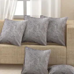 Nendle Silver-Toned Set of 5 Velvet Square Cushion Covers-image-24
