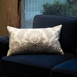 MASPAR Grey Floral Rectangle Cushion Covers-30