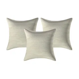 CASA-NEST Off White 3 Pieces Jute Cotton Cushion Covers-picture-10