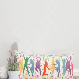 Sivya White & Red Abstract Rectangle Cushion Cover-32