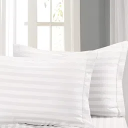 ZESTURE White 2 Pieces Striped Cushion Covers-image-4