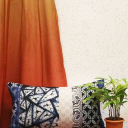 ZEBA Blue & Cream-Coloured Geometric Rectangle Cushion Covers-image-12