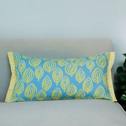 ZEBA Blue & Yellow Abstract Rectangle Cushion Covers-image-28
