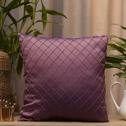 ZEBA Purple Embroidered Square Cushion Cover-picture-12