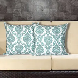 Texstylers Purple Set of 2 Ethnic Motifs Square Cushion Covers-57