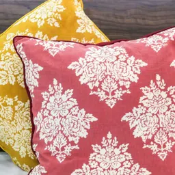 Spun by Welspun Red & White Ethnic Motifs Printed Pure Cotton Square Cushion Cover-image-80