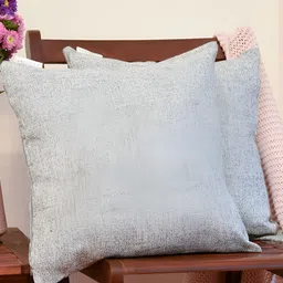 FABURAA 3 Pcs Grey Jute Square Cushion Covers-4